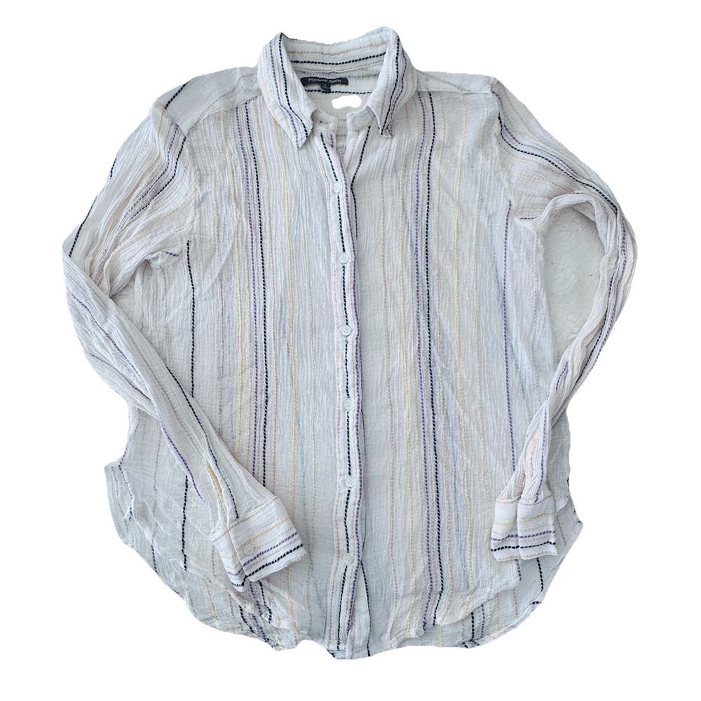 Michael Stars Women’s Cotton Rayon Button Down Gauzy Shirt S Capsule